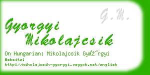 gyorgyi mikolajcsik business card